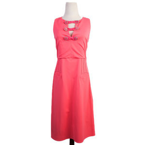 Excellent VDP Pink Sleeveless Dress Size L with Pockets & Details